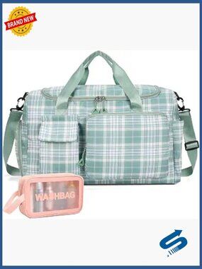 Travel Duffle Bag with Shoe Compartment & Wet Pocket